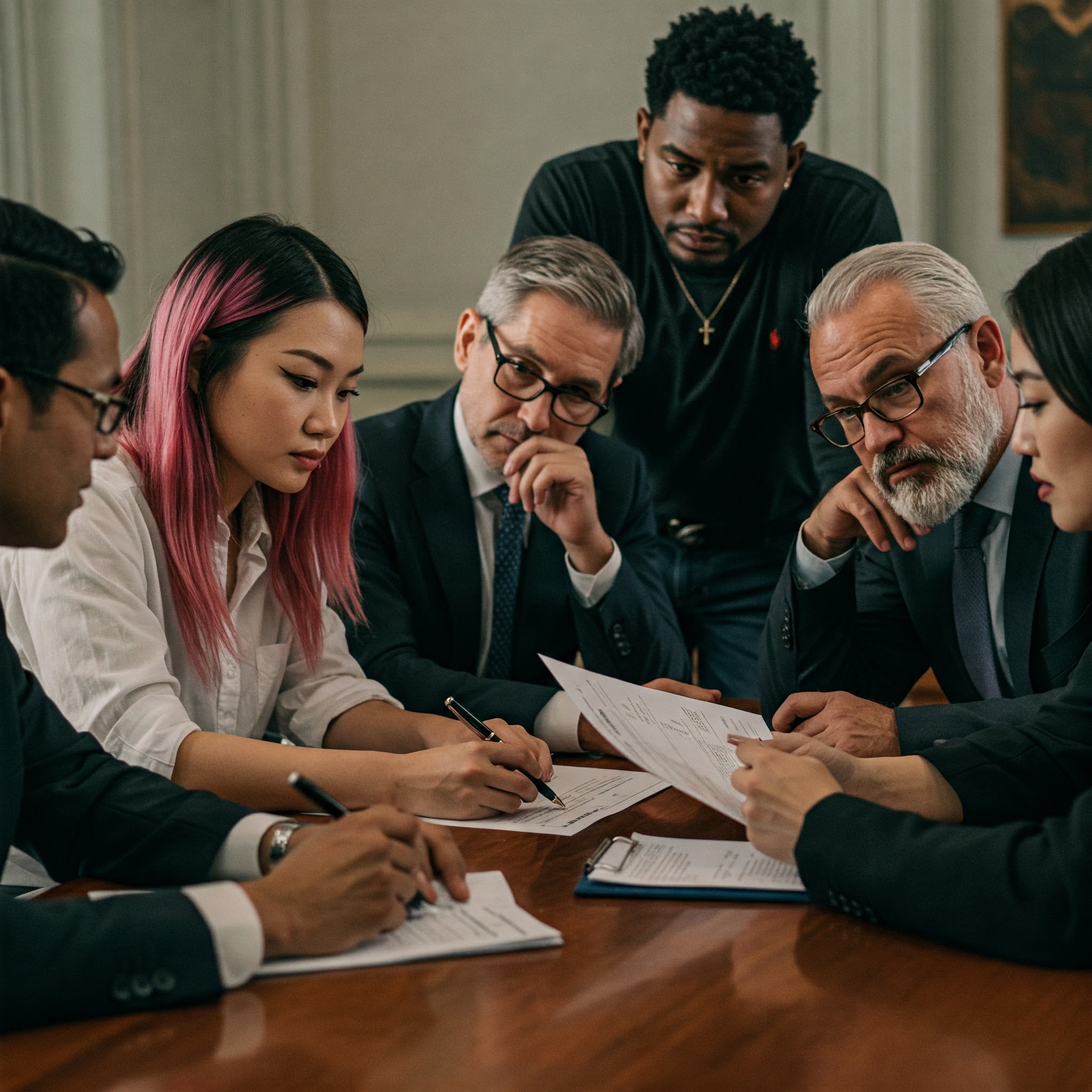 People discussing finances